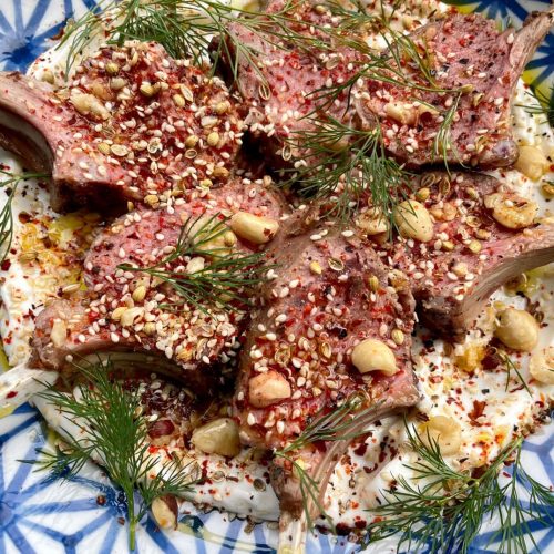 Rack of Lamb with Yoghurt and Hazelnut Dukkah