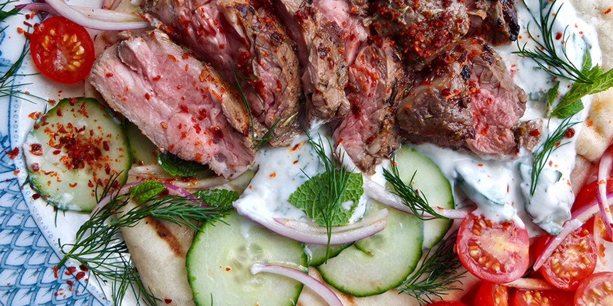 Lamb Souvlaki with Tzatziki