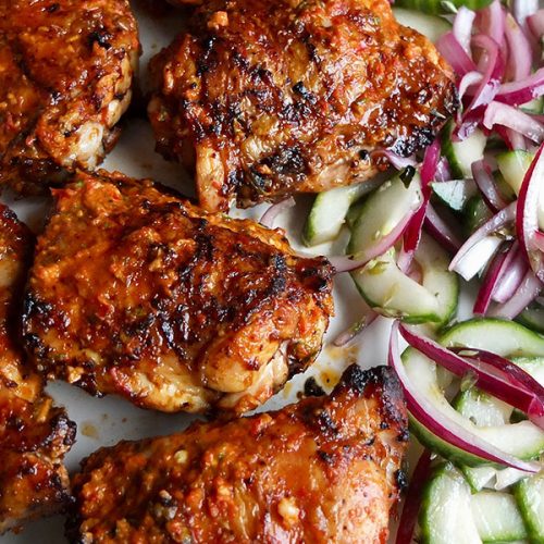 Piri Piri Chicken Thigh with Cucumber Salad