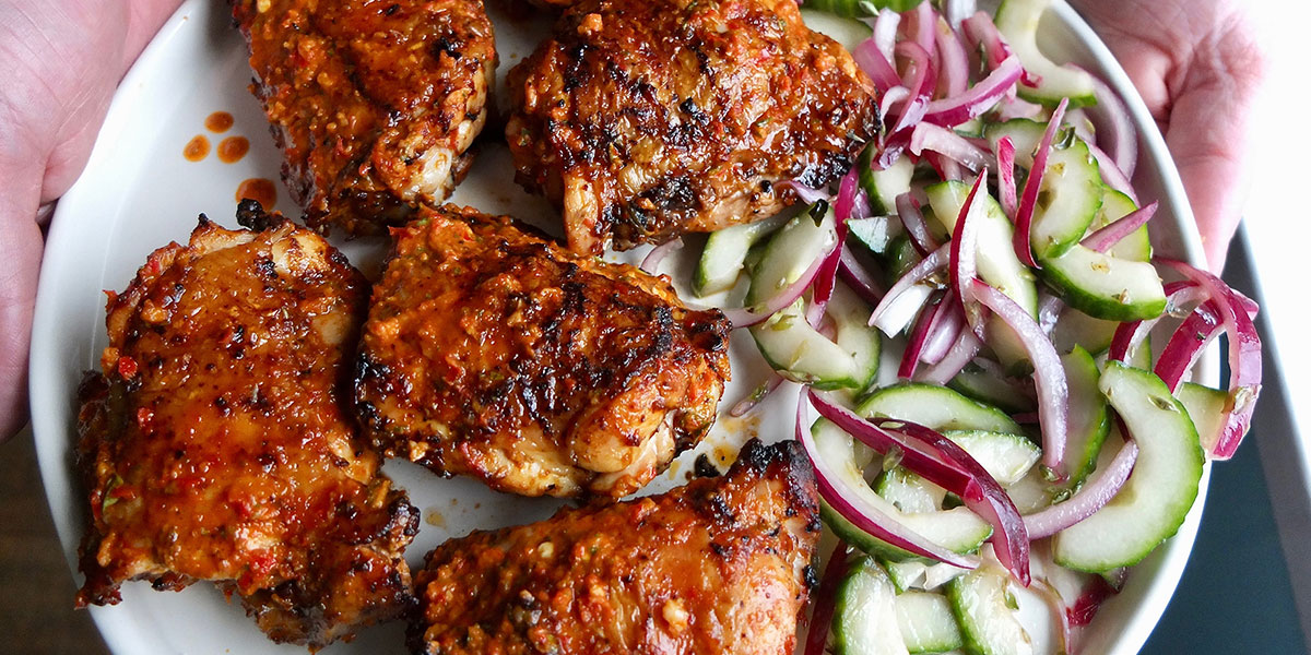 Piri Piri Chicken Thigh with Cucumber Salad