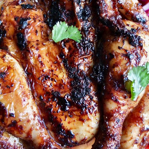 Sticky Spiced Poussin with Asian Inspired Slaw