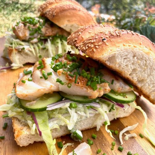 Grilled Fish Sandwich with Herby Mayo