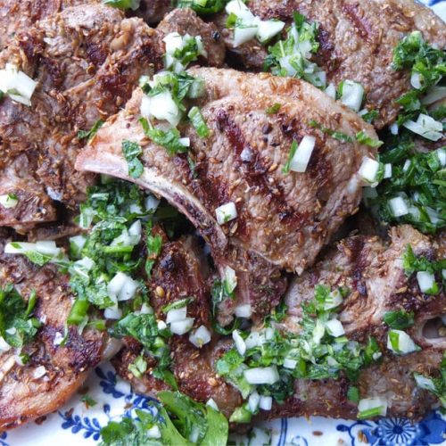 Spiced Lamb Chops with Green Chilli Salsa