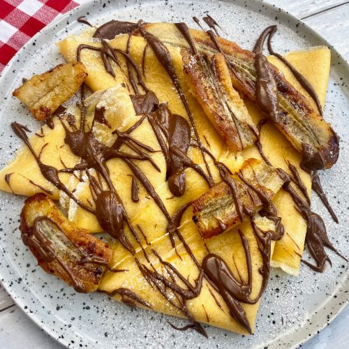 Nutella Crepes with Caramelised Bananas
