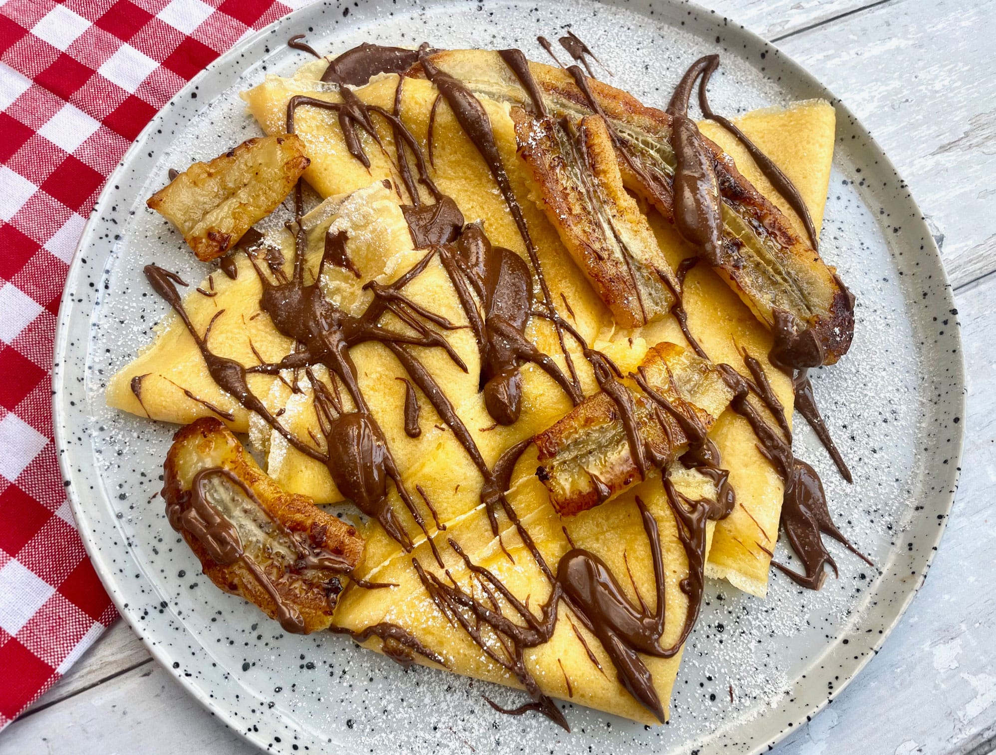 Nutella Crepes with Caramelised Bananas