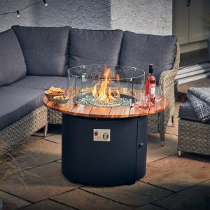 Sherwood Gas Fire Pit with Timber Table