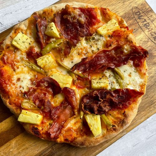 Crispy Parma Ham, Pineapple and Pickled Chilli Pizza