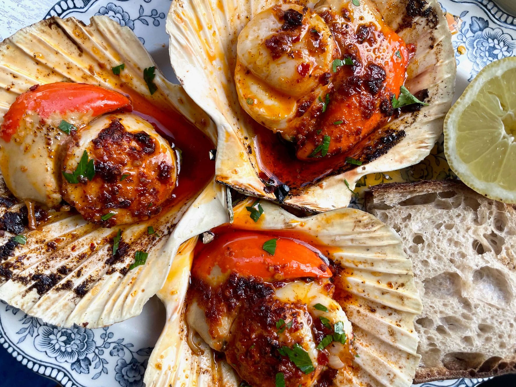 Grilled Scallops with 'Nduja Butter