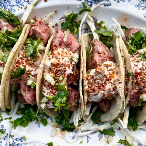Spiced Lamb Fillet Tacos with Chipotle Sour Cream