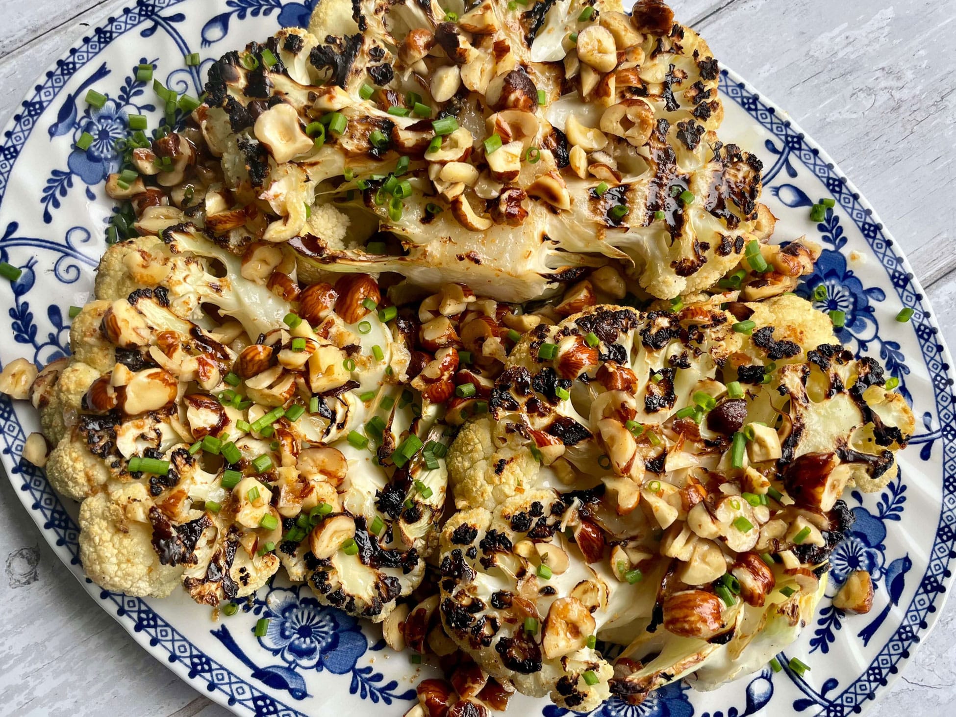 Grilled Cauliflower Steaks with Hazelnut Brown Butter Dressing