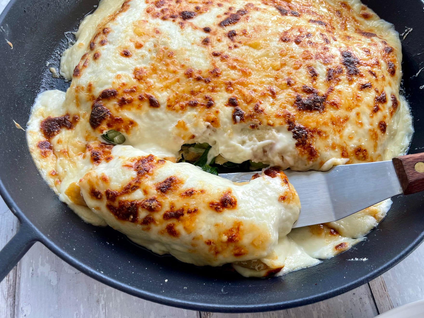 Spinach and Artichoke Stuffed Pancakes