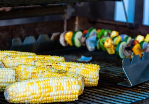 corn cooking on grill
