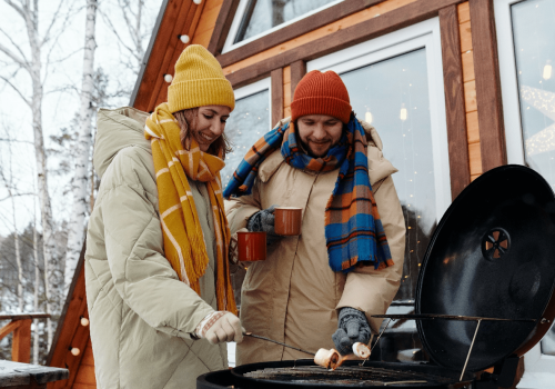 cooking outside in a cold weather