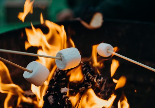 Marshmallow on fire