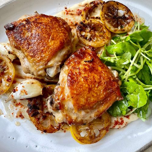 Chicken and Caramelised Lemon Flatbreads