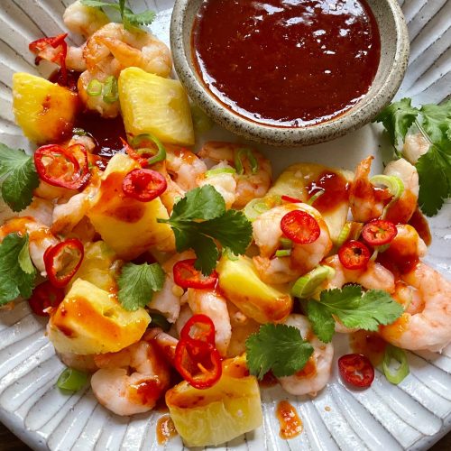 Grilled Prawns with Spicy, Sweet and Sour Sauce