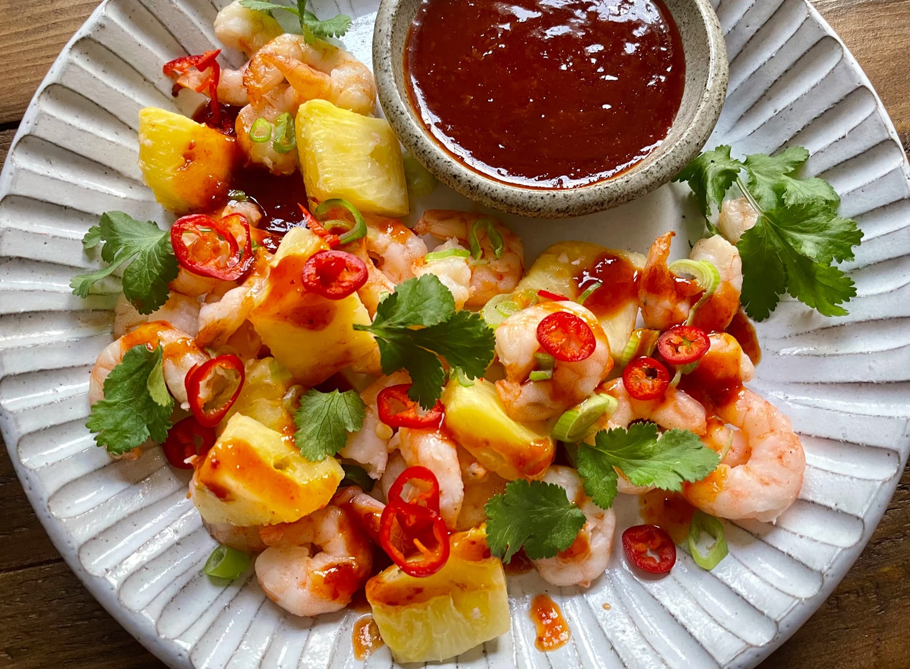 Grilled Prawns with Spicy, Sweet and Sour Sauce