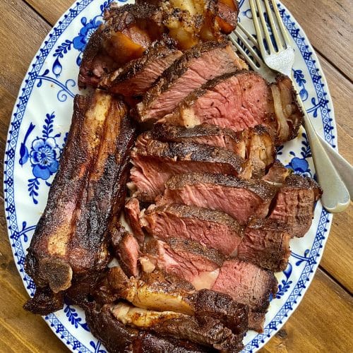 Reverse Sear Cote de Boeuf with Coffee and Ancho Chilli Rub