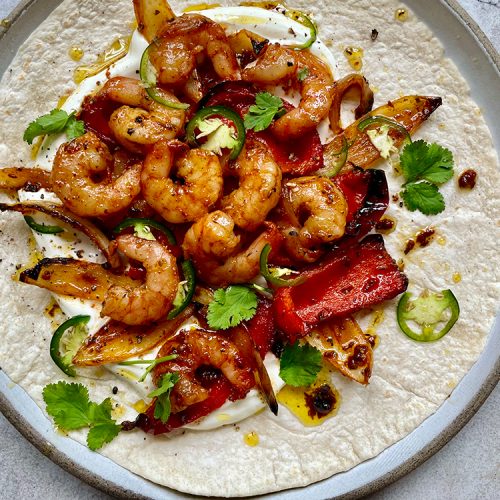 Prawn fajitas