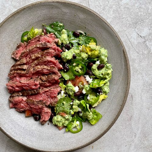 steak and black bean salad