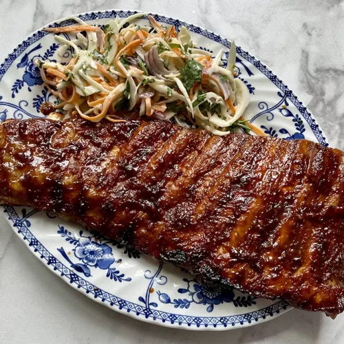 Miso Glazed Ribs with Slaw