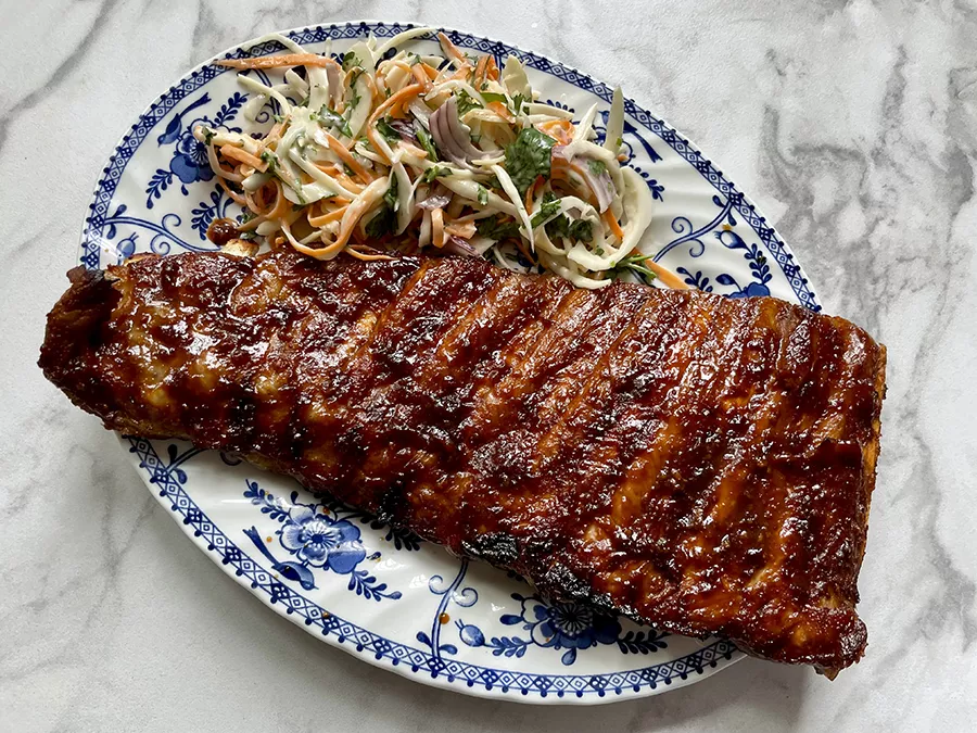 Miso Glazed Ribs with Slaw