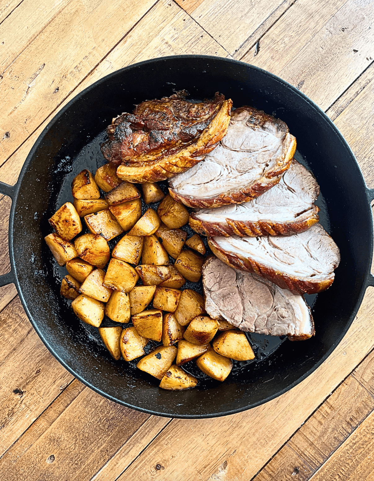 Roasted Pork and Apples with a Mustard Mash