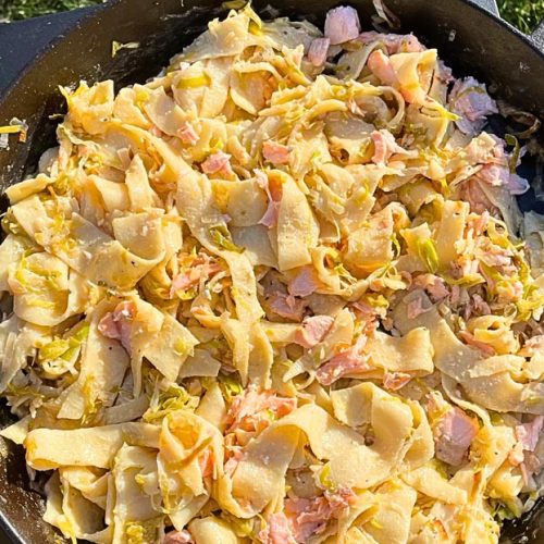 Salmon and Leek Pappardelle Pasta