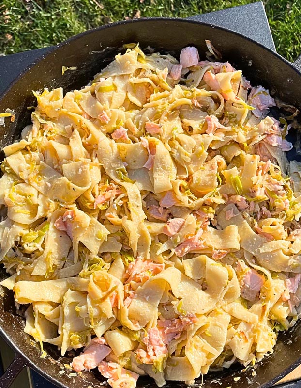 Salmon and Leek Pappardelle Pasta