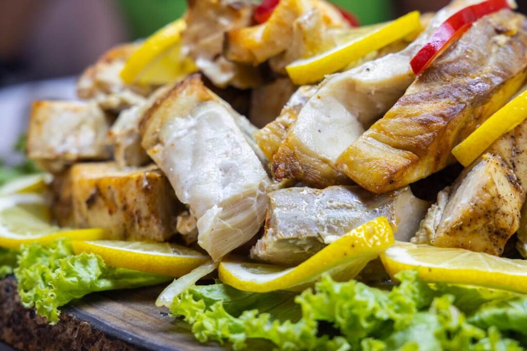 grilling fish on barbecue