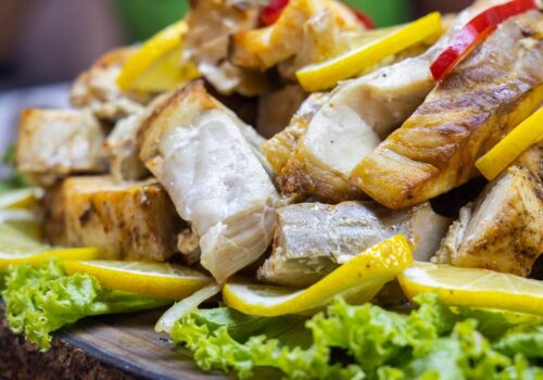 grilling fish on barbecue