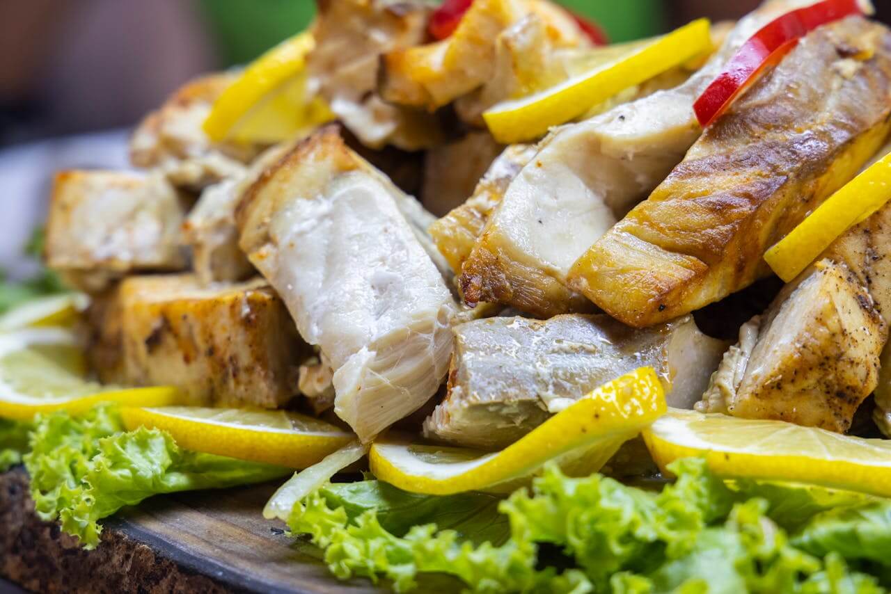 grilling fish on barbecue